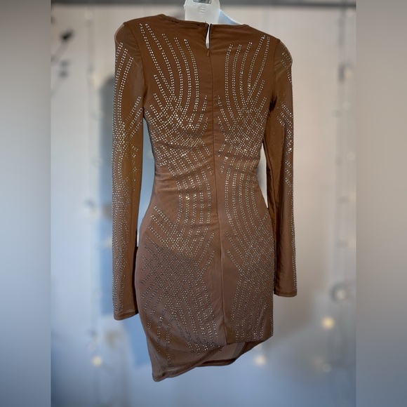 Rhinestone Long Sleeve Body-con mini dress size small - Picture 5 of 7